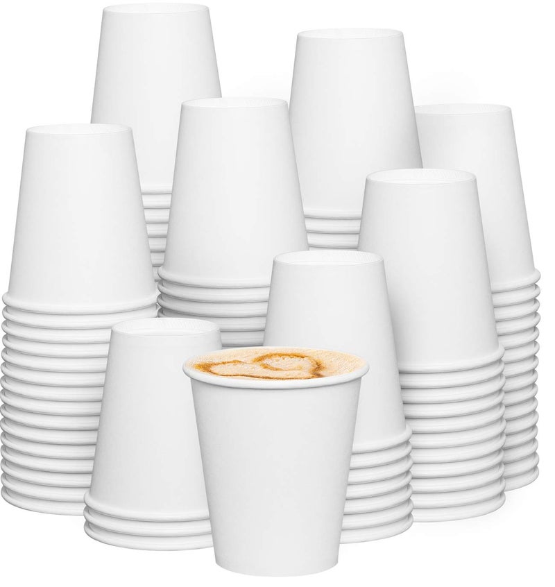 GUSTO 10 oz White Paper Cups [300 Count] Disposable Coffee Cups for Hot & Cold Beverages, Sturdy Paper Drinkware for Home, Office & Events (Formerly Comfy Package) - Image 1